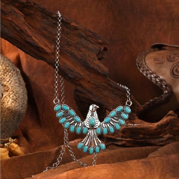 freebird Jewelry - Silver and Blue Thunderbird Necklace